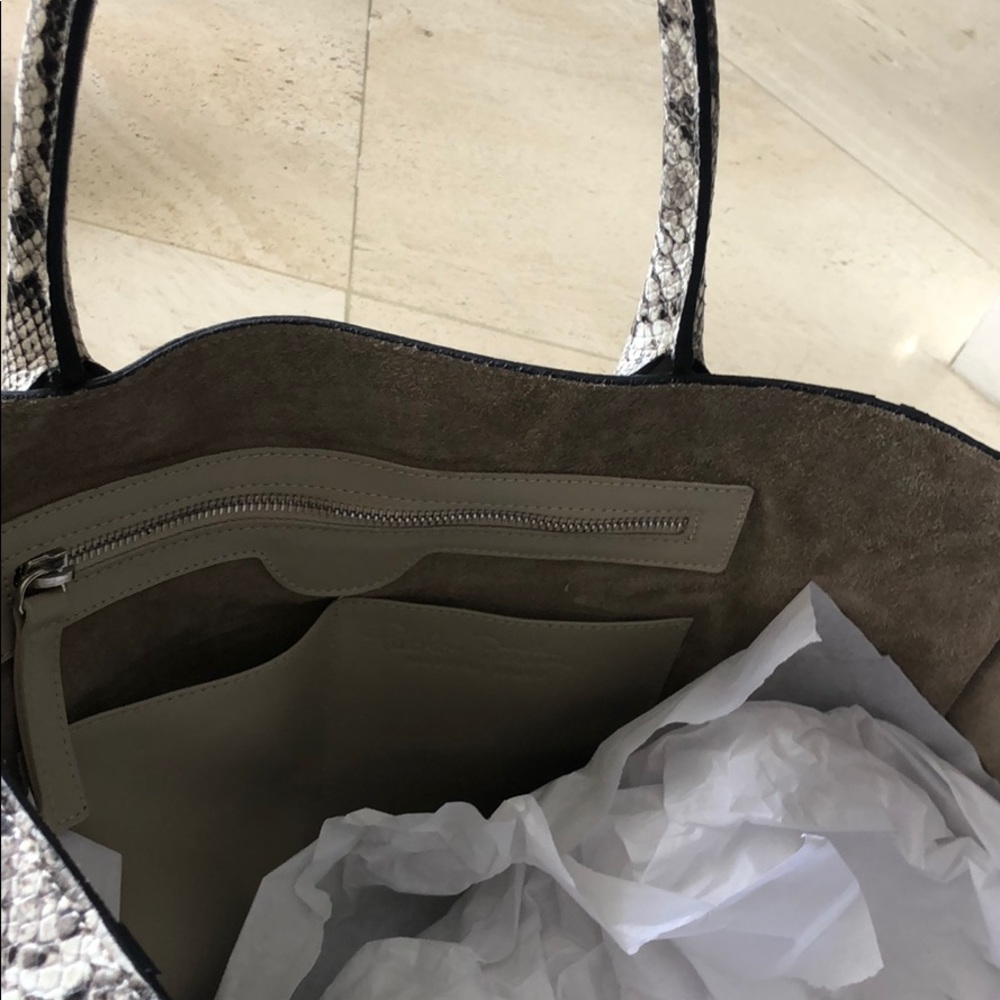 Paolo Bentini Python Print Tote .. Made In Italy - image 3